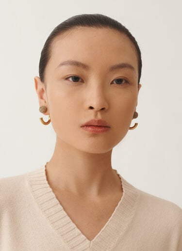 Fabiana Filippi Diamond wire circle earrings, camel GOLD BXD215A846L8440000