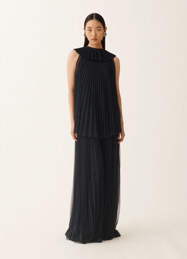 Fabiana Filippi Vestido de tul plisado, azul medianoche AZUL MEDIANOCHE ABD276F647M1690000