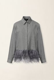 Boxy flannel shirt, mineral Fabiana Filippi Boxy flannel shirt, mineral Mineral CAD226F312M4150000