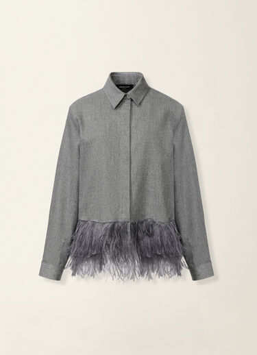 Boxy flannel shirt, mineral Fabiana Filippi Boxy flannel shirt, mineral Mineral CAD226F312M4150000
