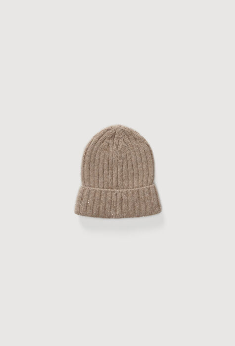 Fabiana Filippi Sequinned knit hat, hazelnut SAD264A789D6420000