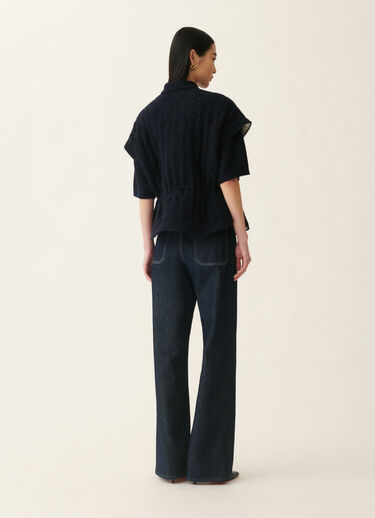 Fabiana Filippi Cape en Platinum et paillettes, bleu nuit Bleu nuit CTD216F183M3270000