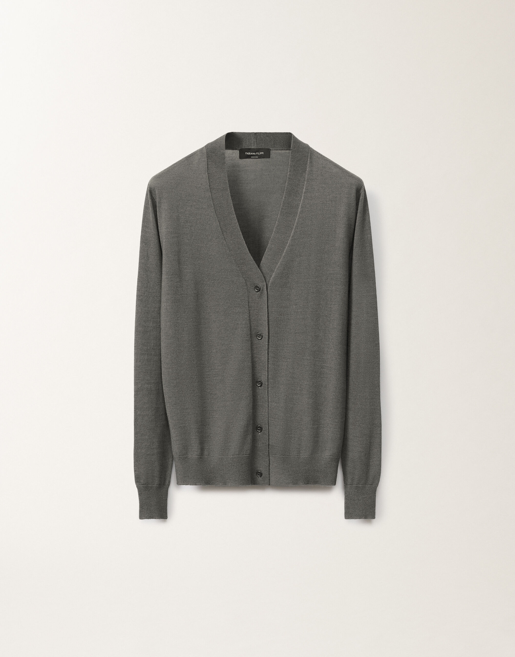 Fabiana Filippi Cashmere and silk cardigan, granite GREY MAD265F008N9070000