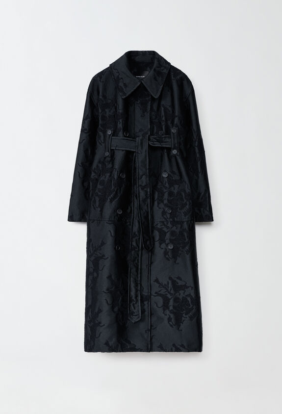Fabiana Filippi Abrigo en jacquard, negro NEGRO CTD224F712D7710000