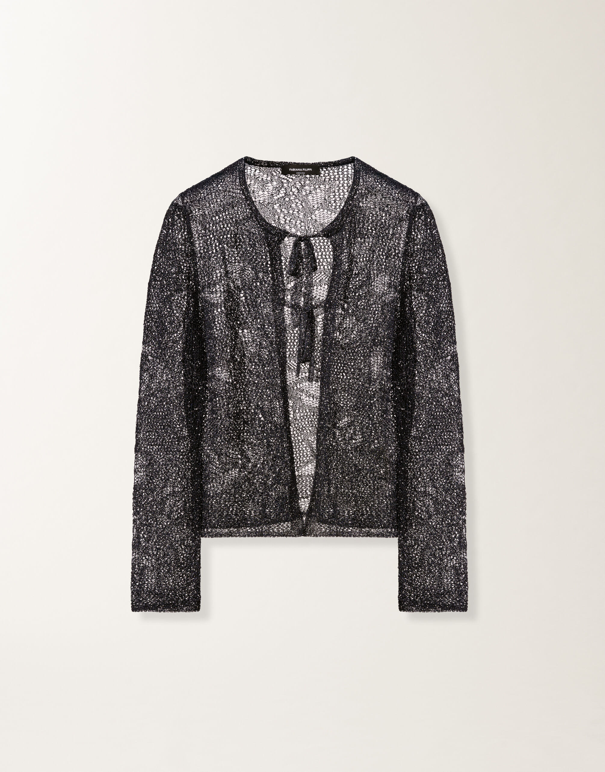 Fabiana Filippi Cardigan en micro-paillettes bleu nuit BLEU NUIT MAD276F509D8640000