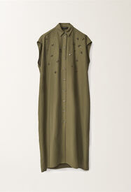 Fabiana Filippi Blusenkleid aus Leinen und Viskose, grasgrün GRÜN ABD275F655L3720000