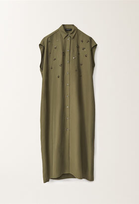 Fabiana Filippi Linen and viscose shirt dress, grass GREEN ABD275F655L3720000