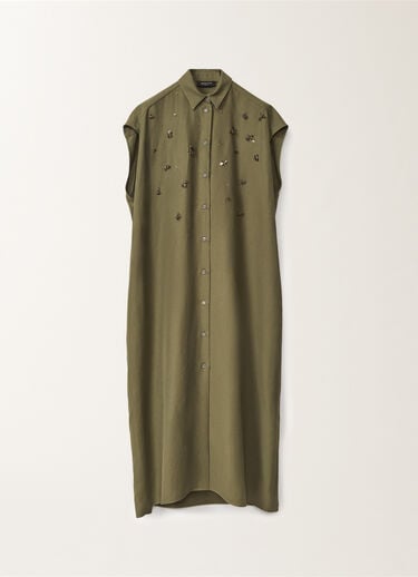 Fabiana Filippi Blusenkleid aus Leinen und Viskose, grasgrün GRÜN ABD275F655L3720000