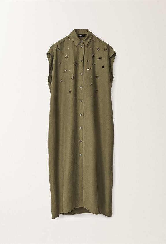Fabiana Filippi Linen and viscose shirt dress, grass GREEN ABD275F655L3720000