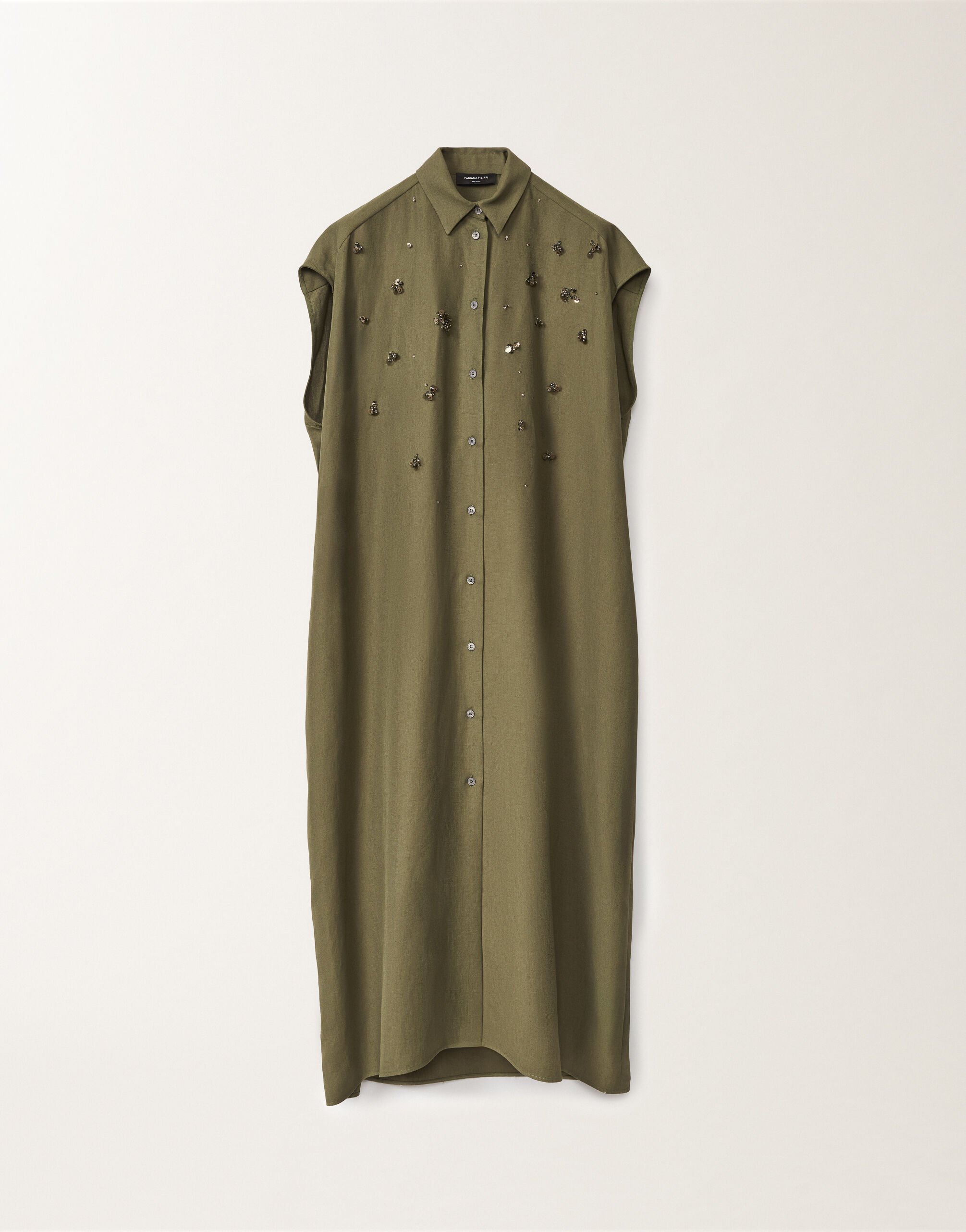 Fabiana Filippi Blusenkleid aus Leinen und Viskose, grasgrün GRÜN ABD275F655L3720000