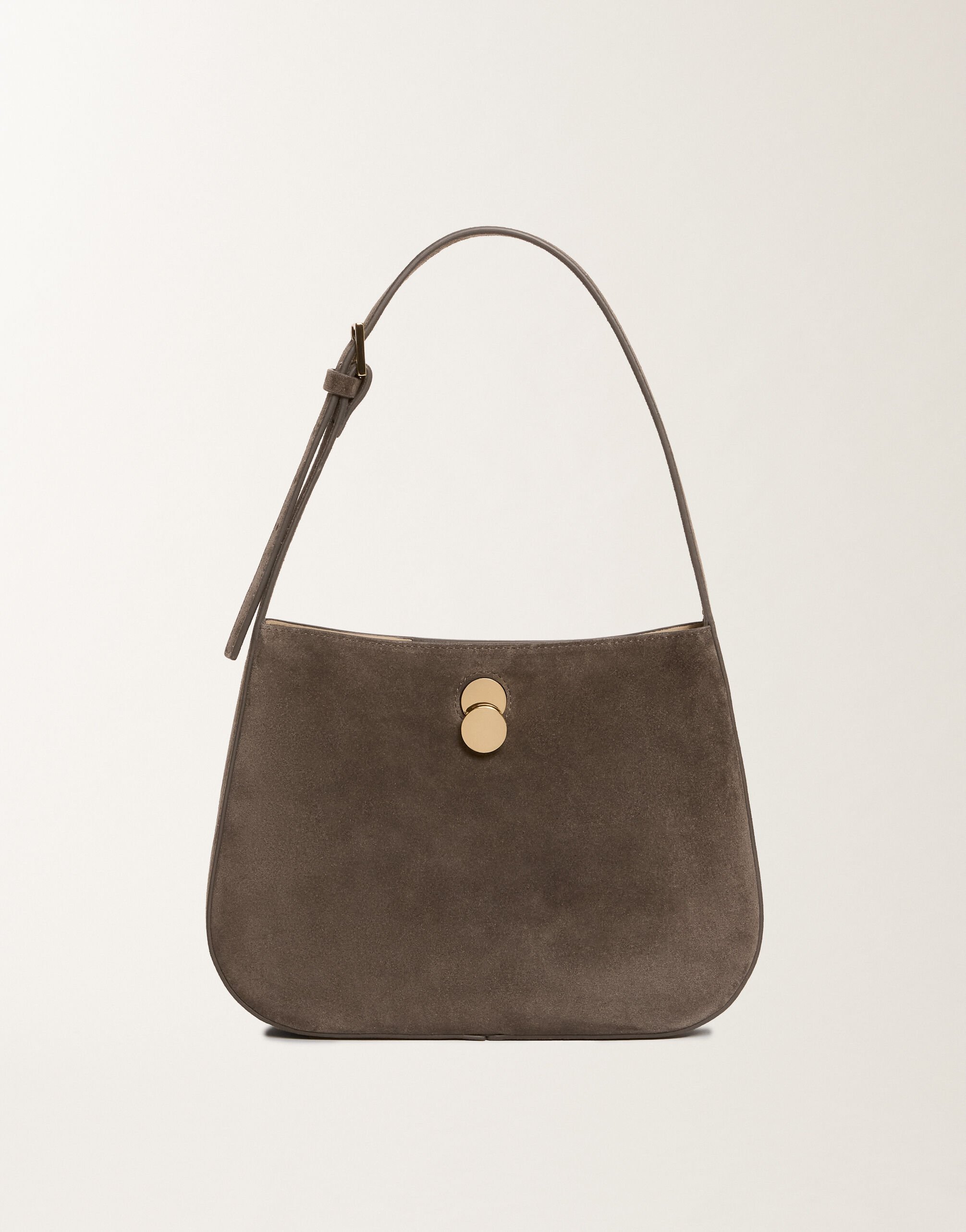 Fabiana Filippi Small Eclissi hobo bag in suede, smoke Grey BGD225A858L8070000