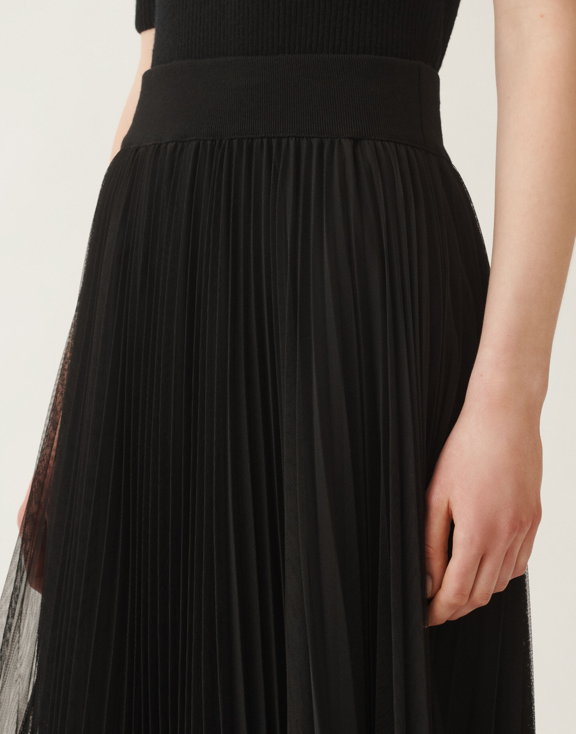 Fabiana Filippi Gonna ampia in tulle, nero Nero GND215F426L5480000