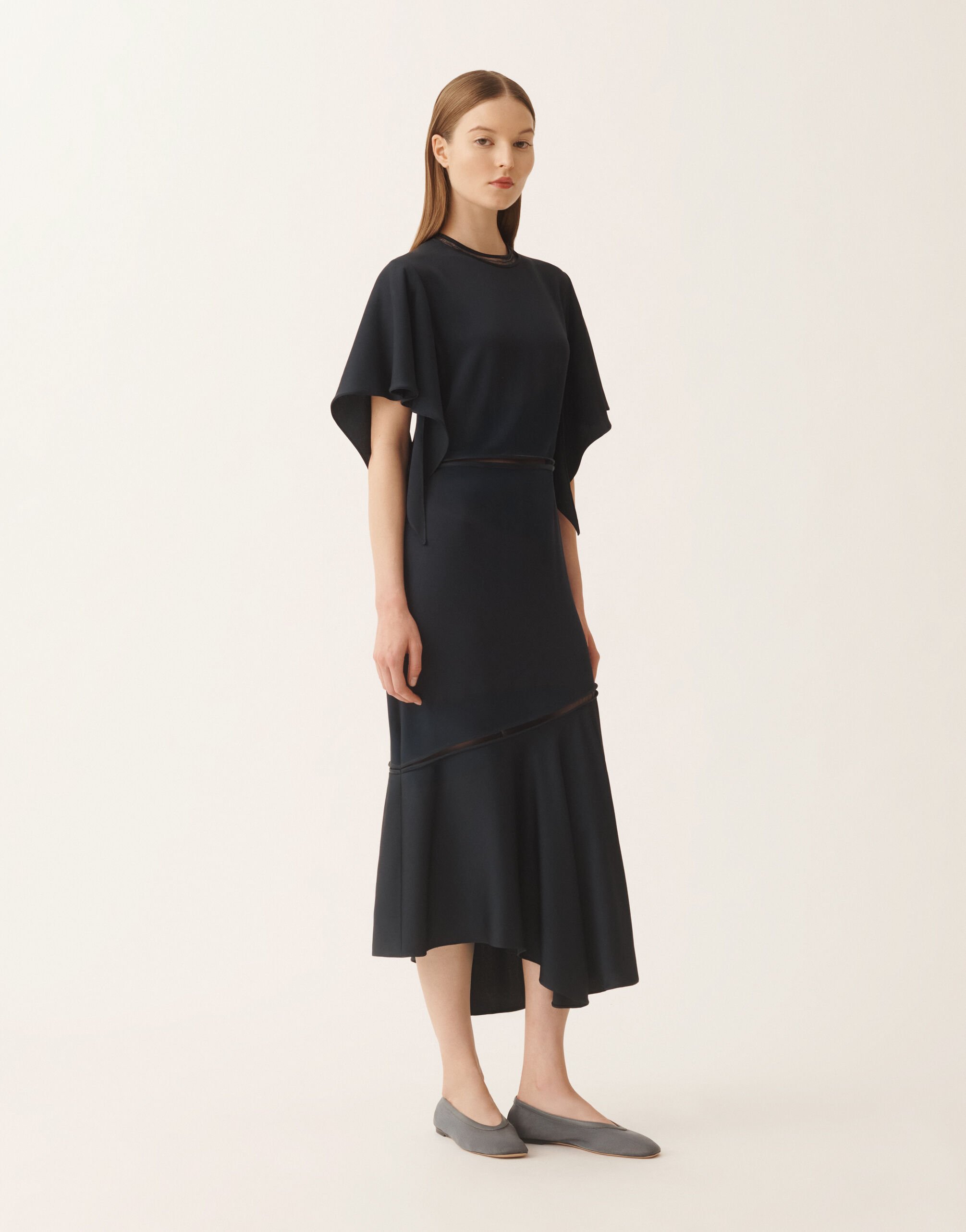 Fabiana Filippi Midi dress in midnight blue enver satin Blue ABD266F187L7800000