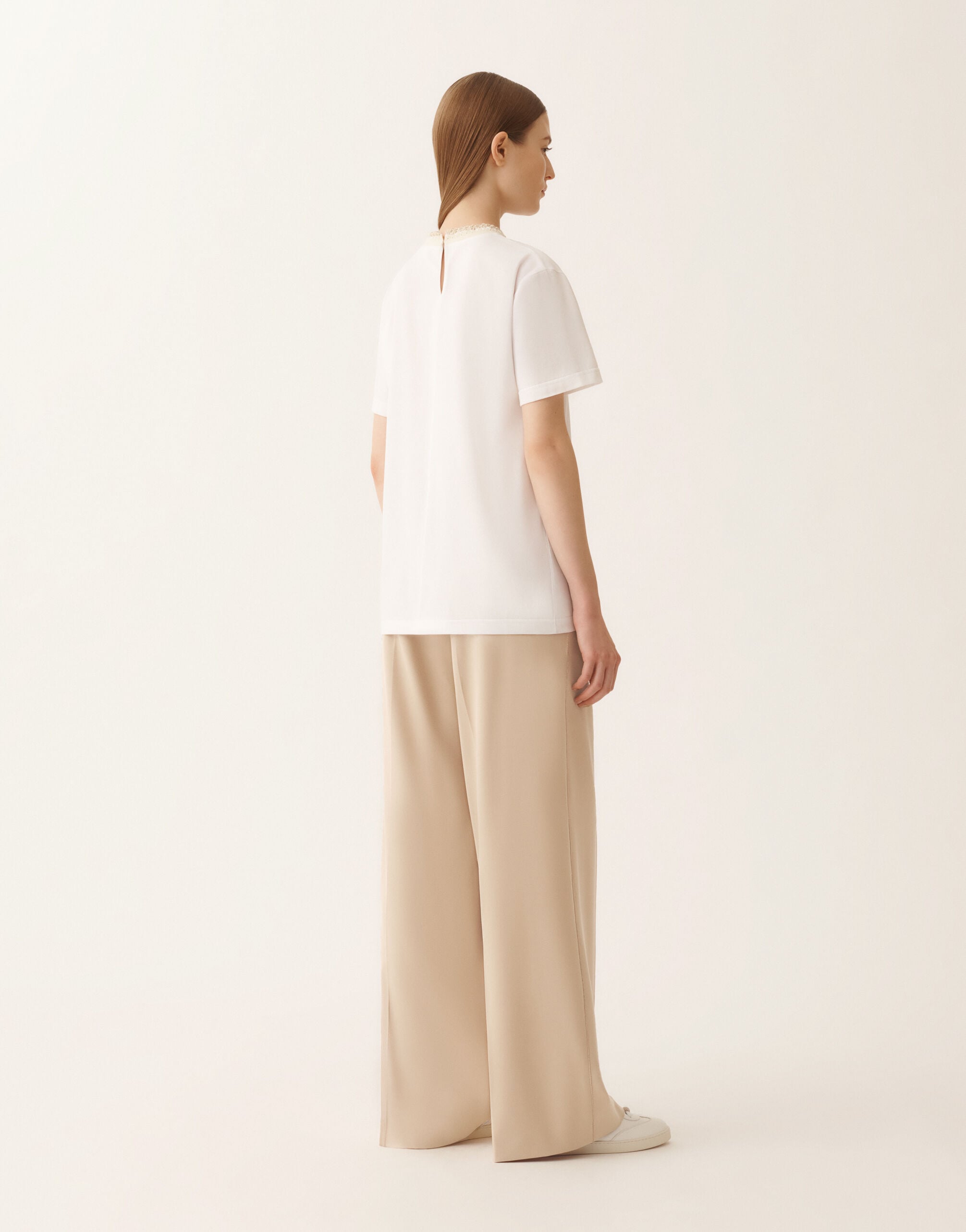 Optical white jersey T-shirt for Women | Fabiana Filippi®
