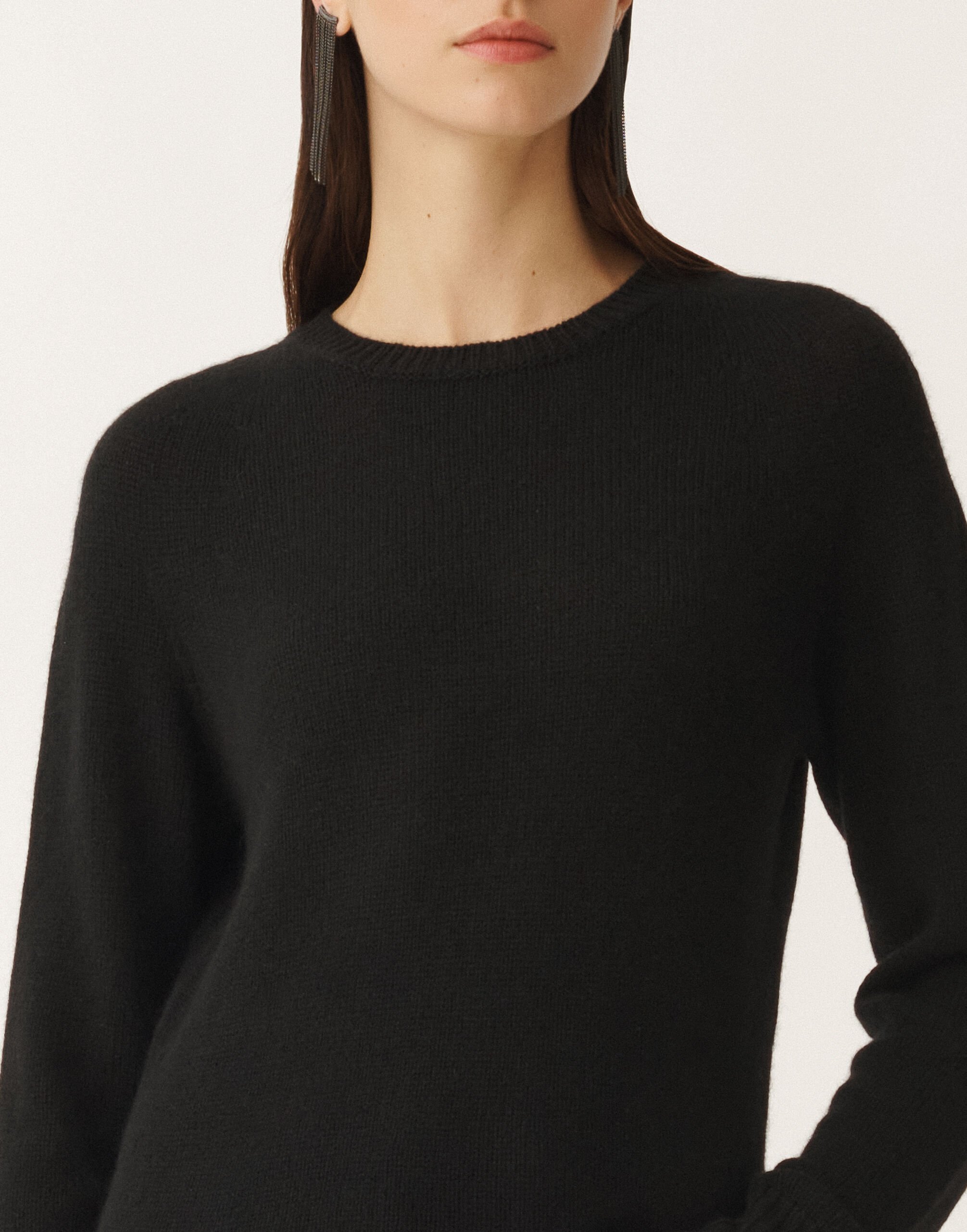 Fabiana Filippi Pullover aus aufgerautem Kaschmir, schwarz SCHWARZ MAD265F031N9000000