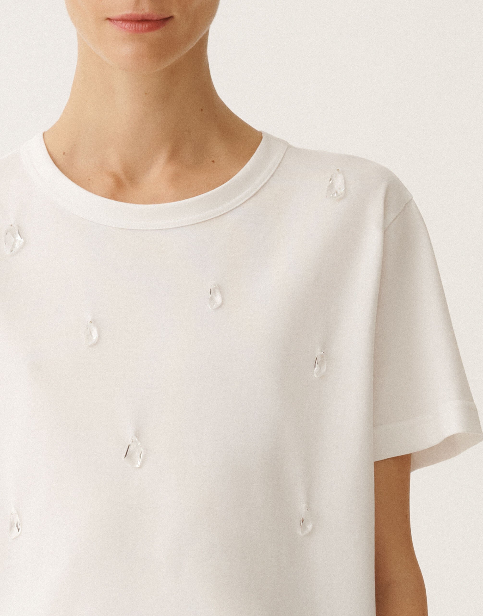 Fabiana Filippi Jersey T-shirt, white WHITE JED265F278L2270000