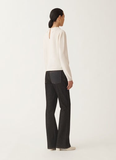 Fabiana Filippi Pullover aus Platinum mit Makramee-Spitze, bastfarben Weiß MAD215F048L5900000