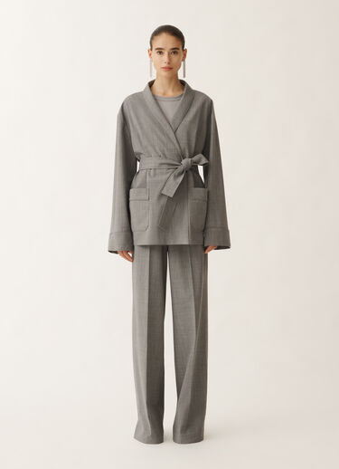 Fabiana Filippi Cool wool jacket, melange rock GREY GCD265F333D6200000