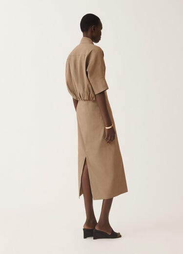 Fabiana Filippi Kleid aus Leinen und Stretch-Viskose, taupe TAUPE ABDC02F119H5490000