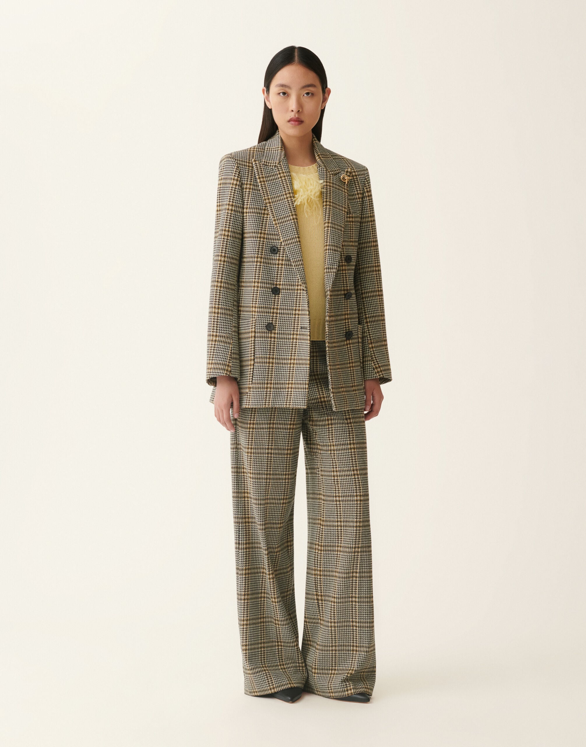 Check jersey trousers, grey Fabiana Filippi Check jersey trousers, grey Gray PAD226F307M4050000