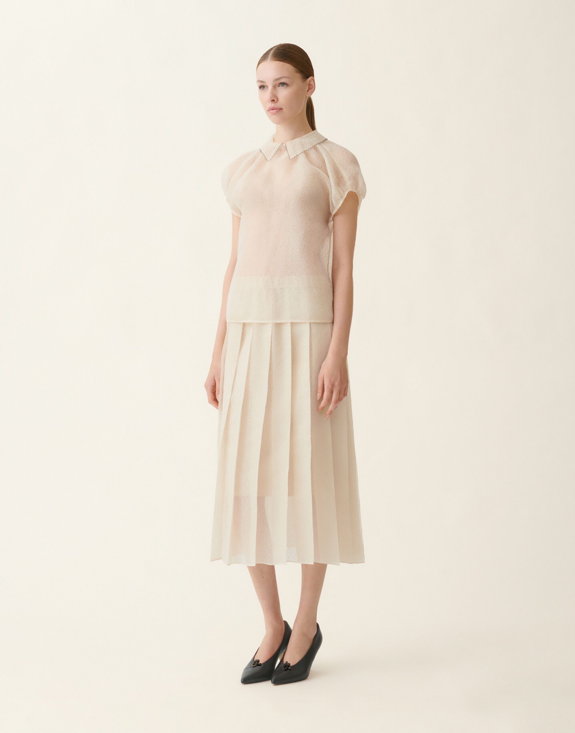 Top en organza, beurre Fabiana Filippi Top en organza, beurre Beurre TPD216F353M3210000
