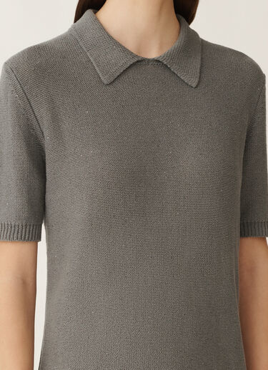 Fabiana Filippi Cotton and linen sweater with sequins, lead GREY MAD265F004D2730000