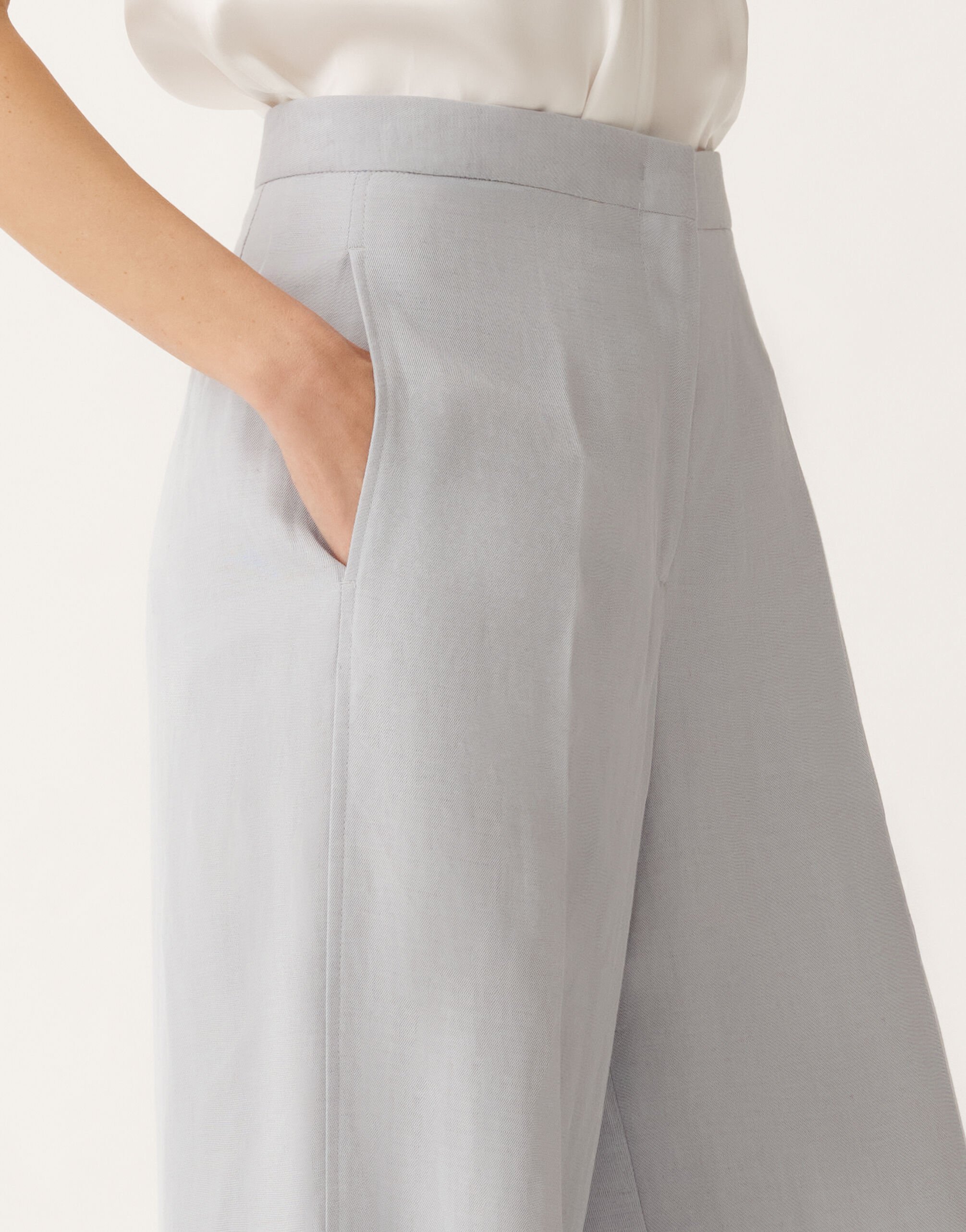 Fabiana Filippi Linen and viscose trousers, mauve LAVENDER PAD275F307D5440000