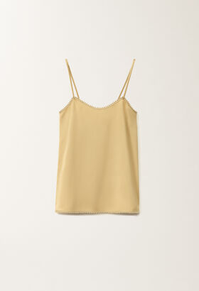 Fabiana Filippi Silk satin lingerie top, gold GREY JED265F153L2870000