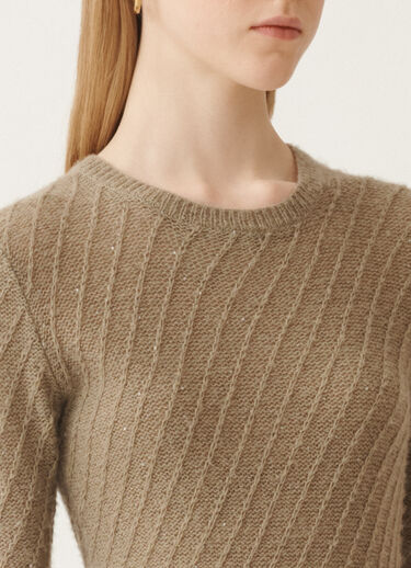 Fabiana Filippi Wool and silk sweater with sequins, olive GREEN MAD215F110D2960000