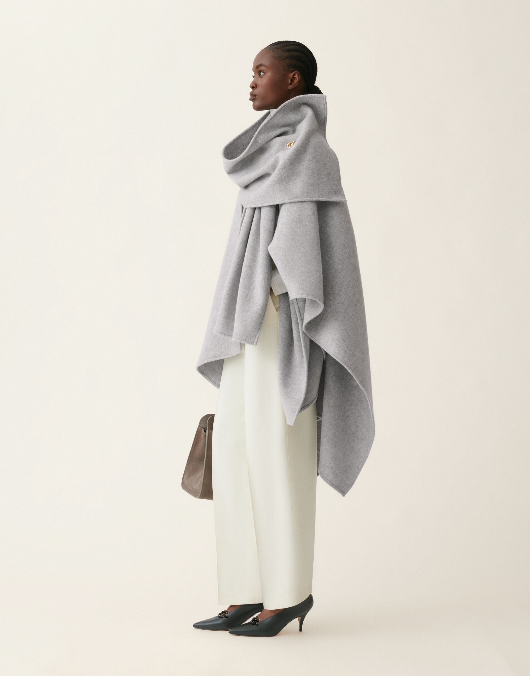 Fabiana Filippi Cape aus Donegal-Garn mit Lurex, granit Granit SAD216A907M5370000