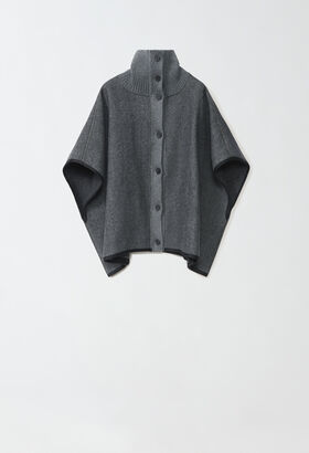 Fabiana Filippi Double diagonal cape, charcoal GREEN CTD224F721L0060000