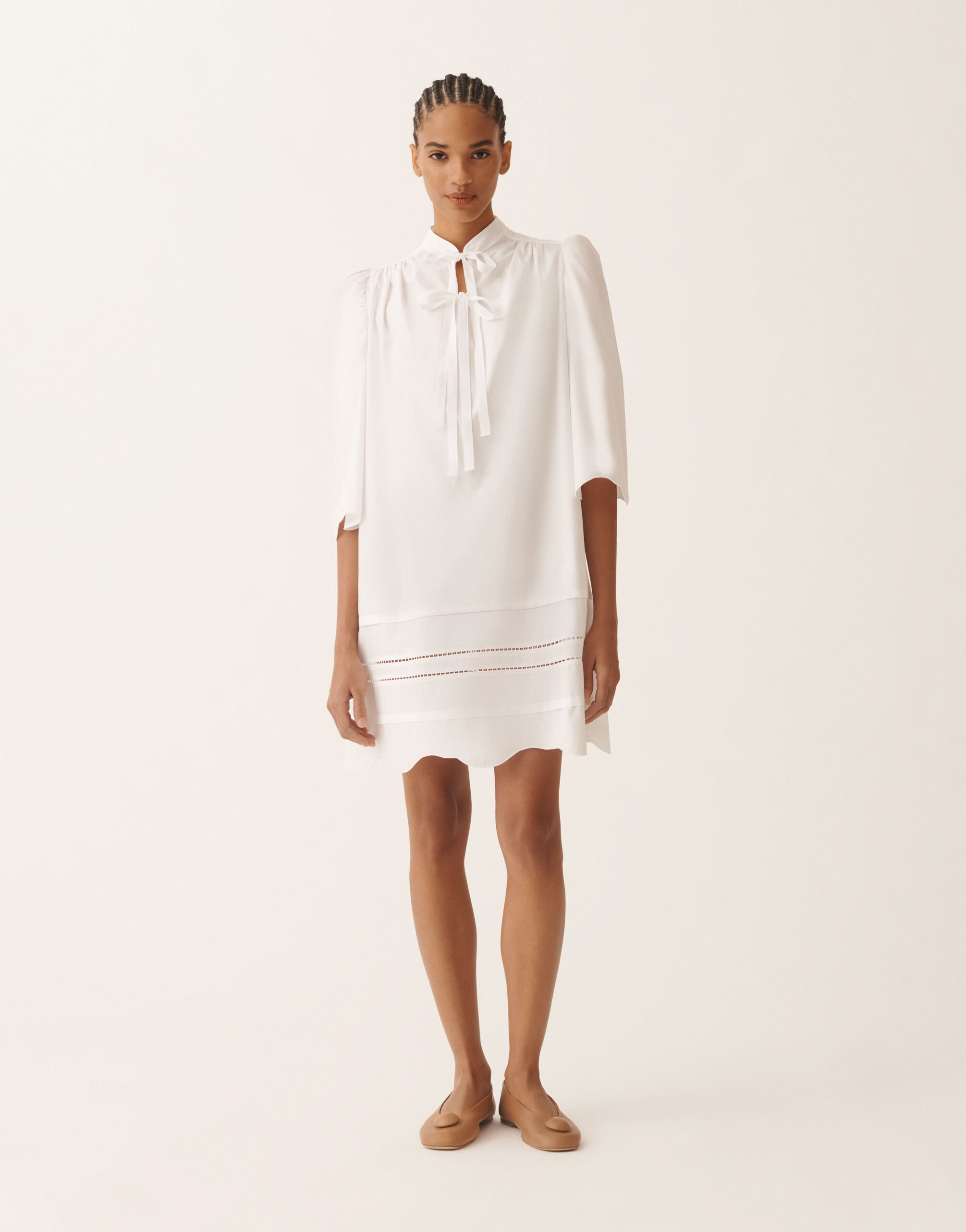 Abito in popeline, bianco ottico Fabiana Filippi Abito in popeline, bianco ottico BIANCO OTTICO ABD276F625M1270000