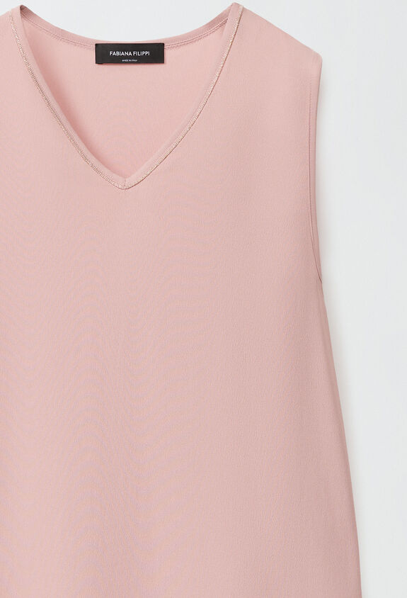 Fabiana Filippi Silk marocain vest top, medium pink PINK TPD224F773SK110000