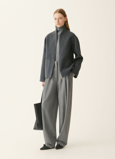 Cool wool trousers with triple pleats, melange stone Fabiana Filippi Cool wool trousers with triple pleats, melange stone Melange stone PAD226F718M3860000