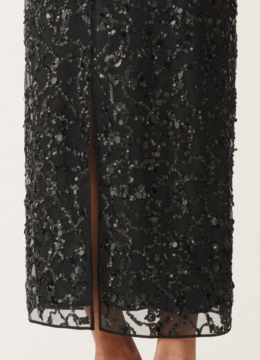 Fabiana Filippi Jupe en organza à paillettes brodées, noir NOIR GND265F401L1840000