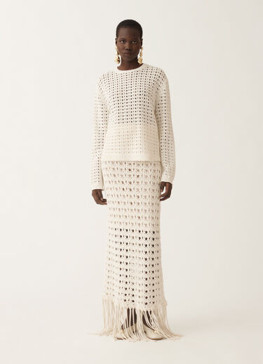 Fabiana Filippi Maglia in Platinum, rafia BIANCO MAD215F039L5050000
