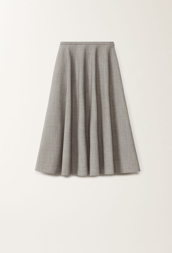 Fabiana Filippi Rock aus Cool Wool, felsgrau meliert GRAU GND265F413D6200000