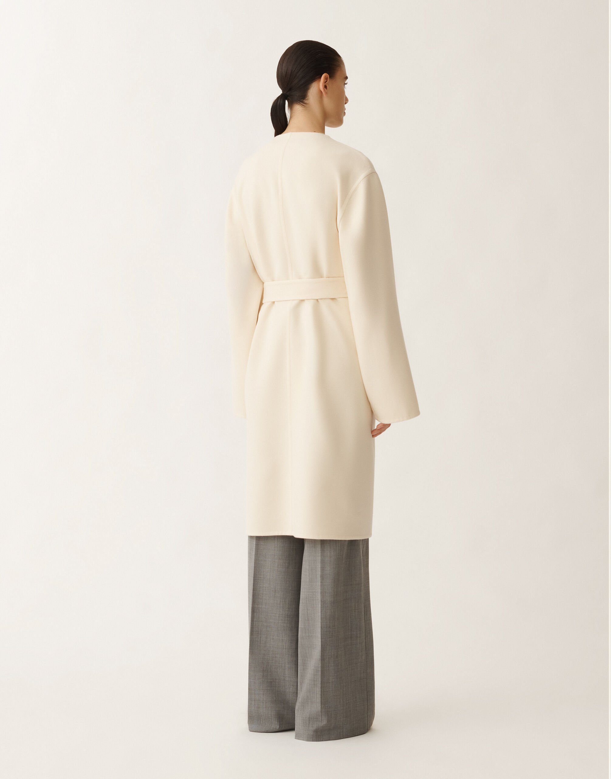 Fabiana Filippi Double wool coat, vanilla WHITE CTD265F243D8040000