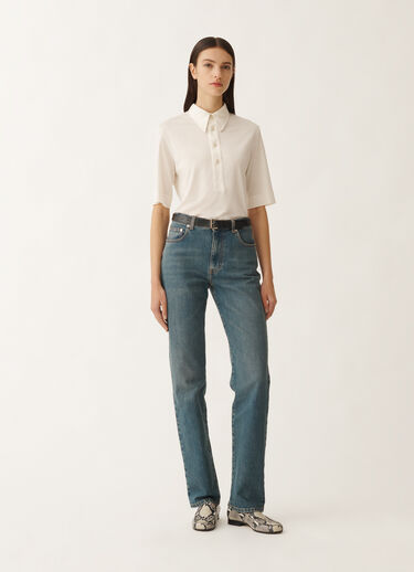 Fabiana Filippi Narni 5-pocket denim trousers, vintage blue BLUE PAD265F328L1820000