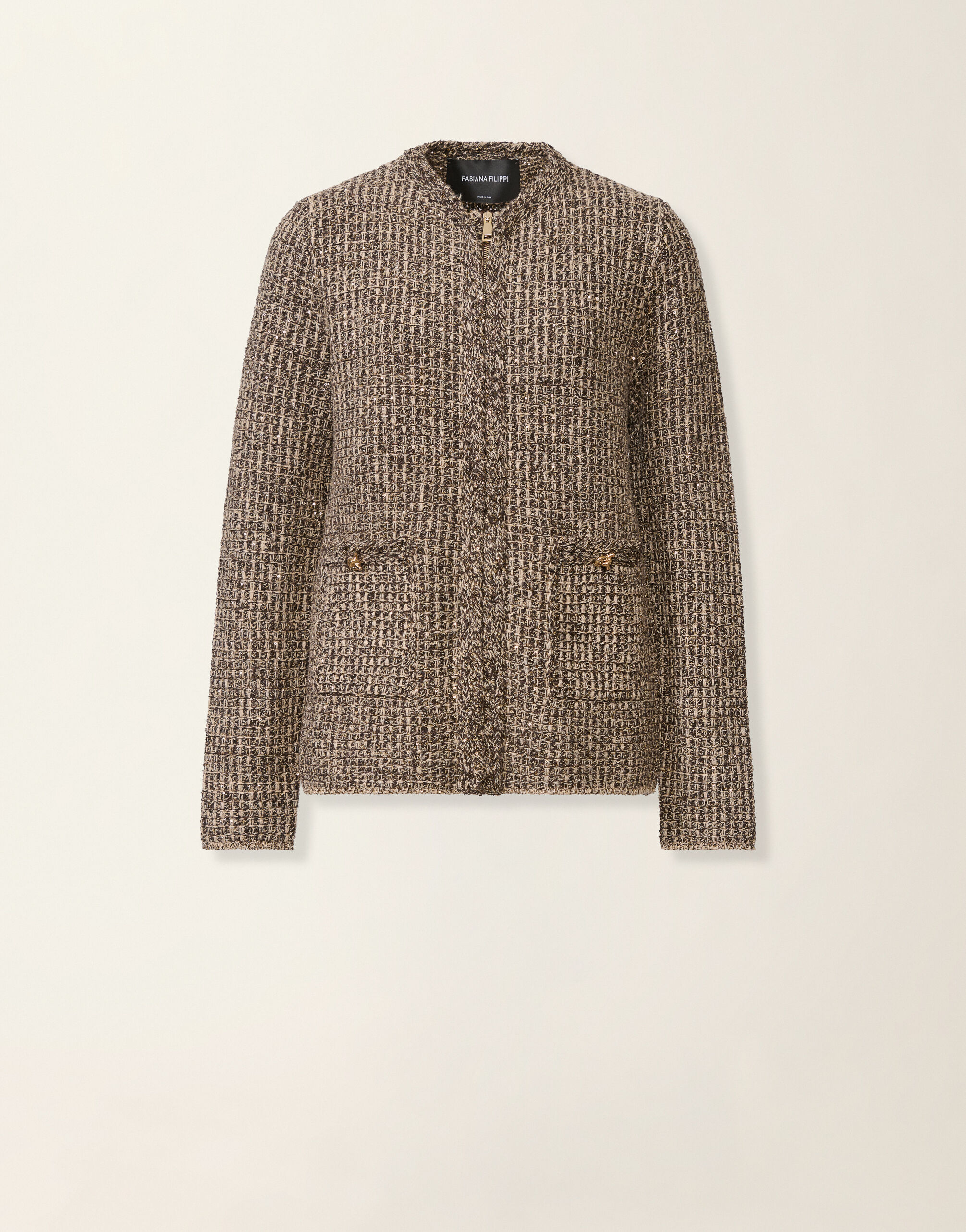 Fabiana Filippi Veste en tweed, ébène ébène GCD216F165M2570000