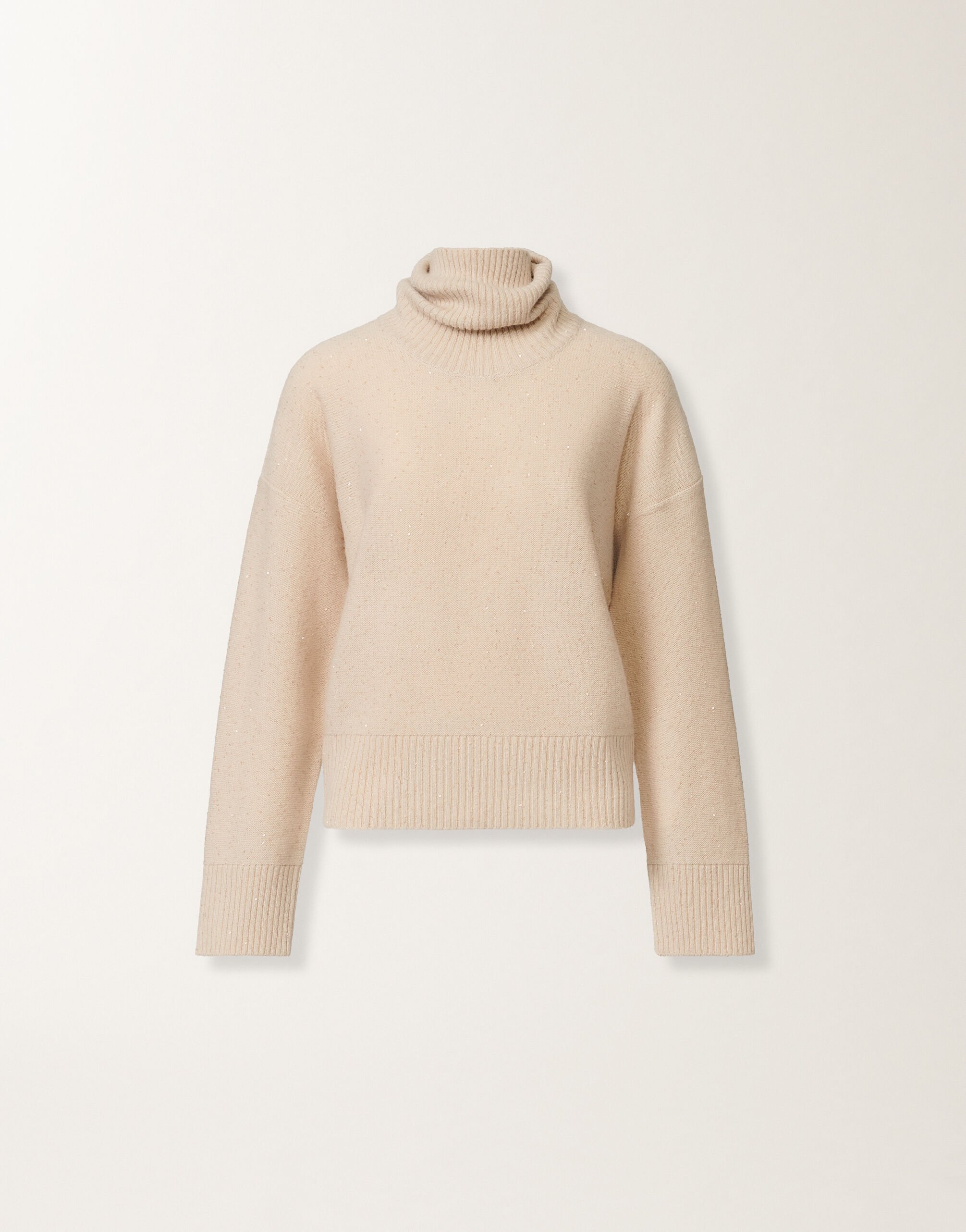 Fabiana Filippi Wool and silk sweater with sequins, cord Beige MAD225F528D2960000