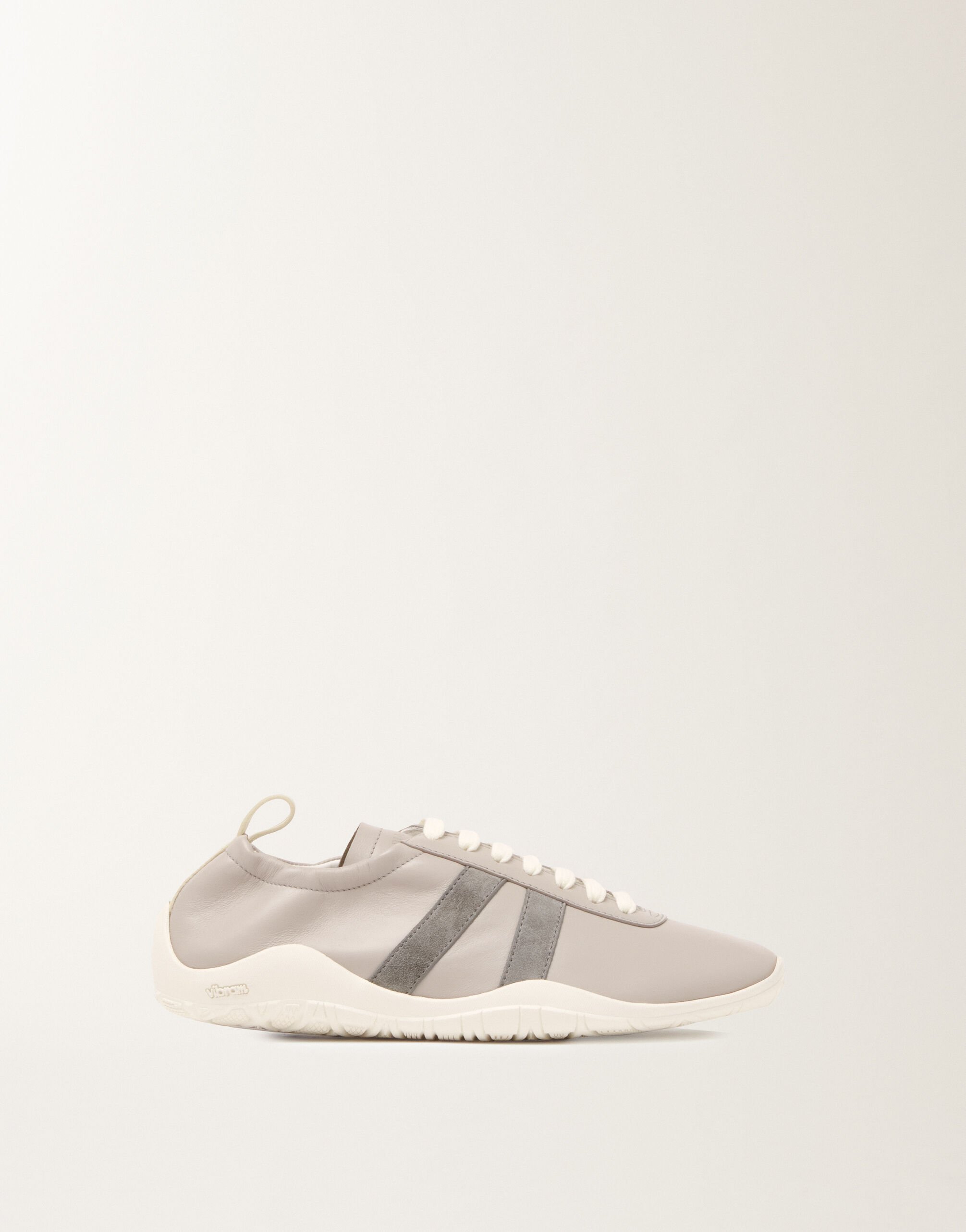 Vintage wave sneakers in nappa leather and suede, light grey Fabiana Filippi Vintage wave sneakers in nappa leather and suede, light grey Gray ASD266A825M0100000