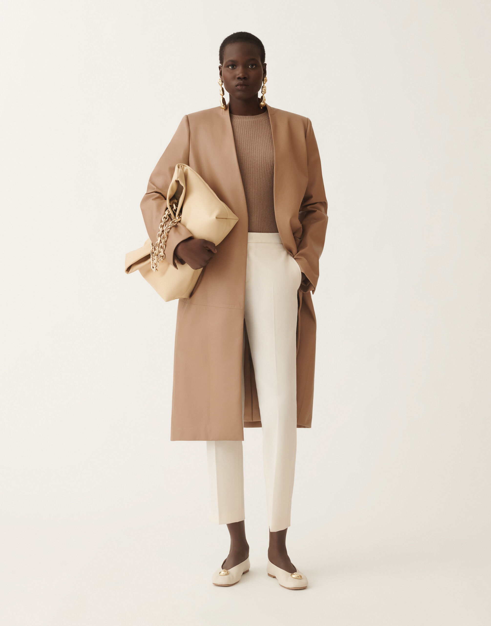 Long nappa leather jacket, wicker for Women | Fabiana Filippi®