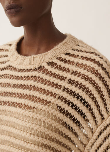Fabiana Filippi Pullover aus Kamel, albinofarbener und goldfarbener Lurex Braun MAD215F094L5200000