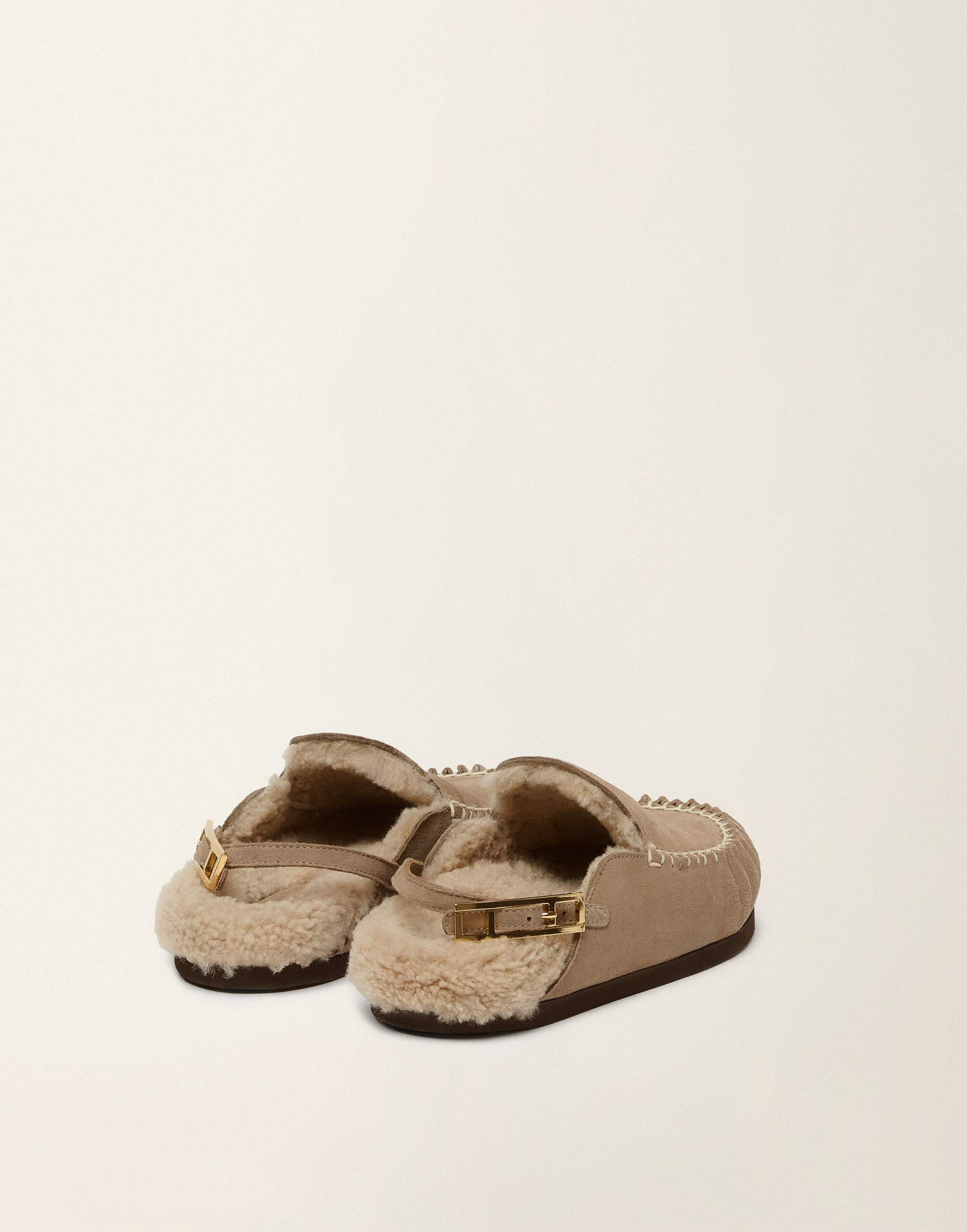 Slipper aus Veloursleder mit Lammfellfutter, Falcon Fabiana Filippi Slipper aus Veloursleder mit Lammfellfutter, Falcon Falcon ASD226A990M5490000