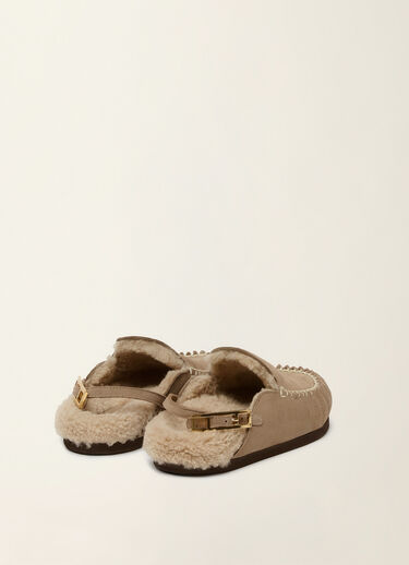 Slipper aus Veloursleder mit Lammfellfutter, Falcon Fabiana Filippi Slipper aus Veloursleder mit Lammfellfutter, Falcon Falcon ASD226A990M5490000