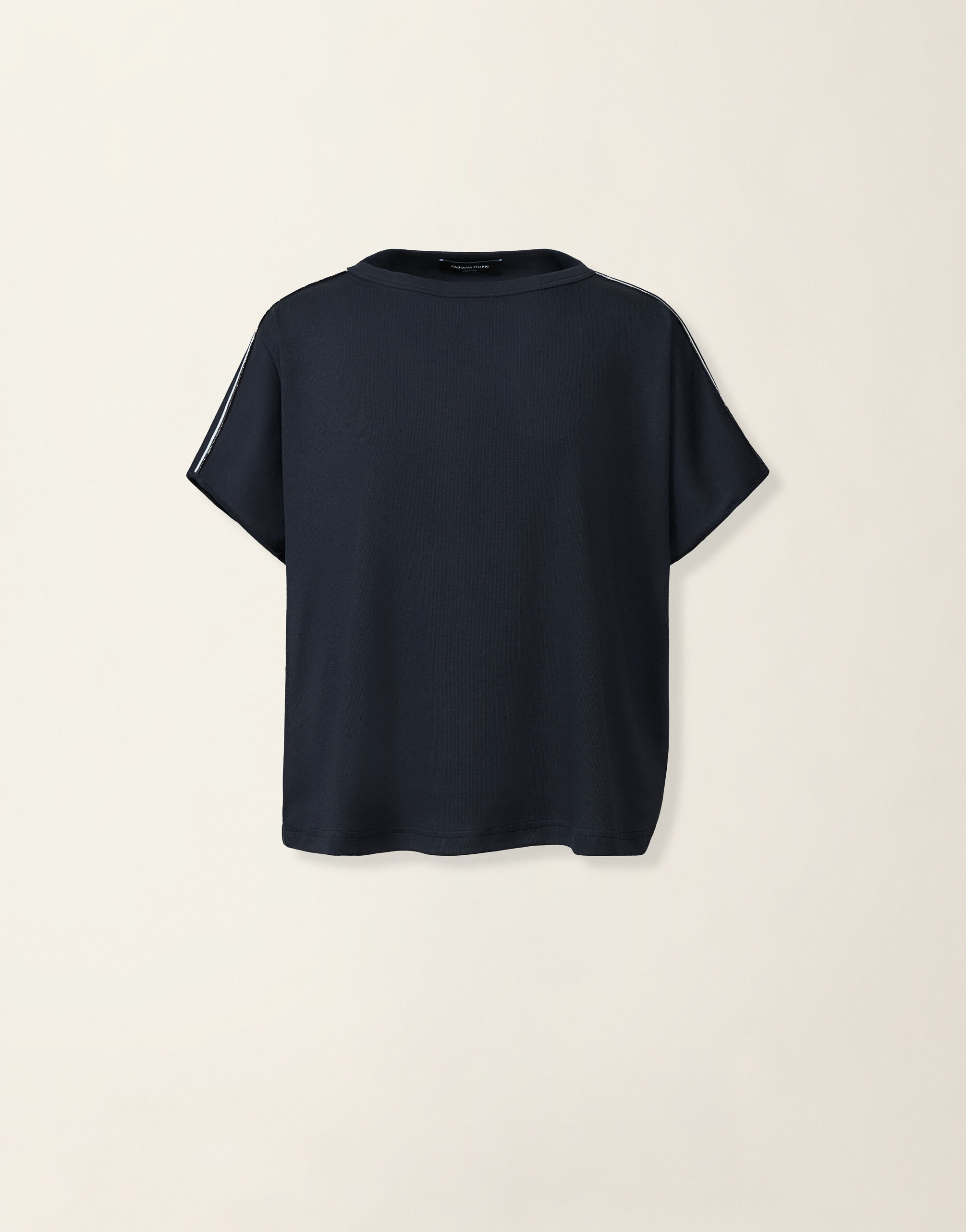 Fabiana Filippi T-shirt en jersey de coton côtelé, bleu nuit Bleu nuit JED216F119M3280000