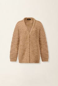 Fabiana Filippi Bouclé and micro-sequin cardigan, rattan Rattan MAD226F481M3690000