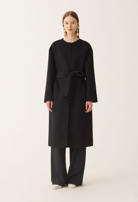 Fabiana Filippi Double wool coat, midnight blue BLUE CTD215F240L5080000