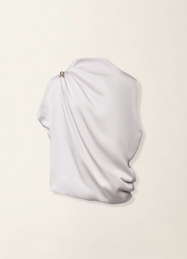 Top aus glänzendem Enver-Satin, steinfarben Fabiana Filippi Top aus glänzendem Enver-Satin, steinfarben Steinfarben TPD216F258D9820000